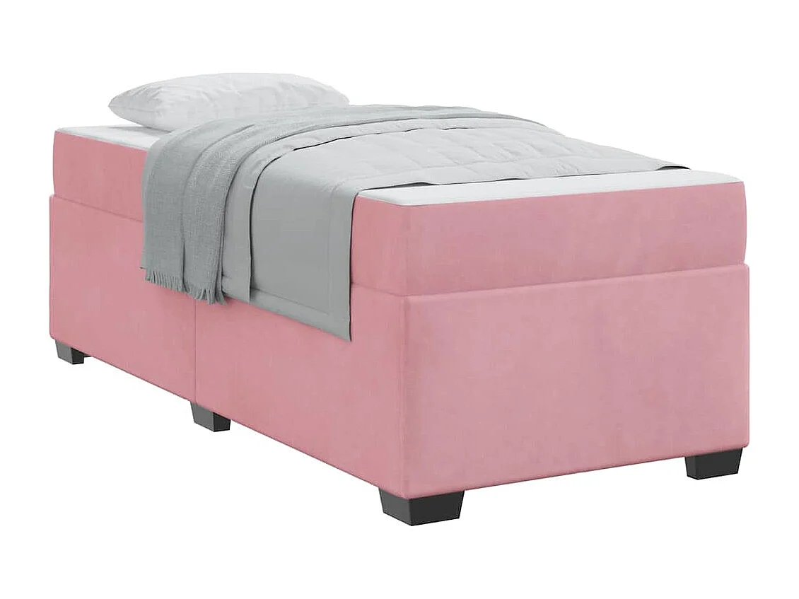 Bedframe met matras met matras Roze 90 x 190 cm Fluweel