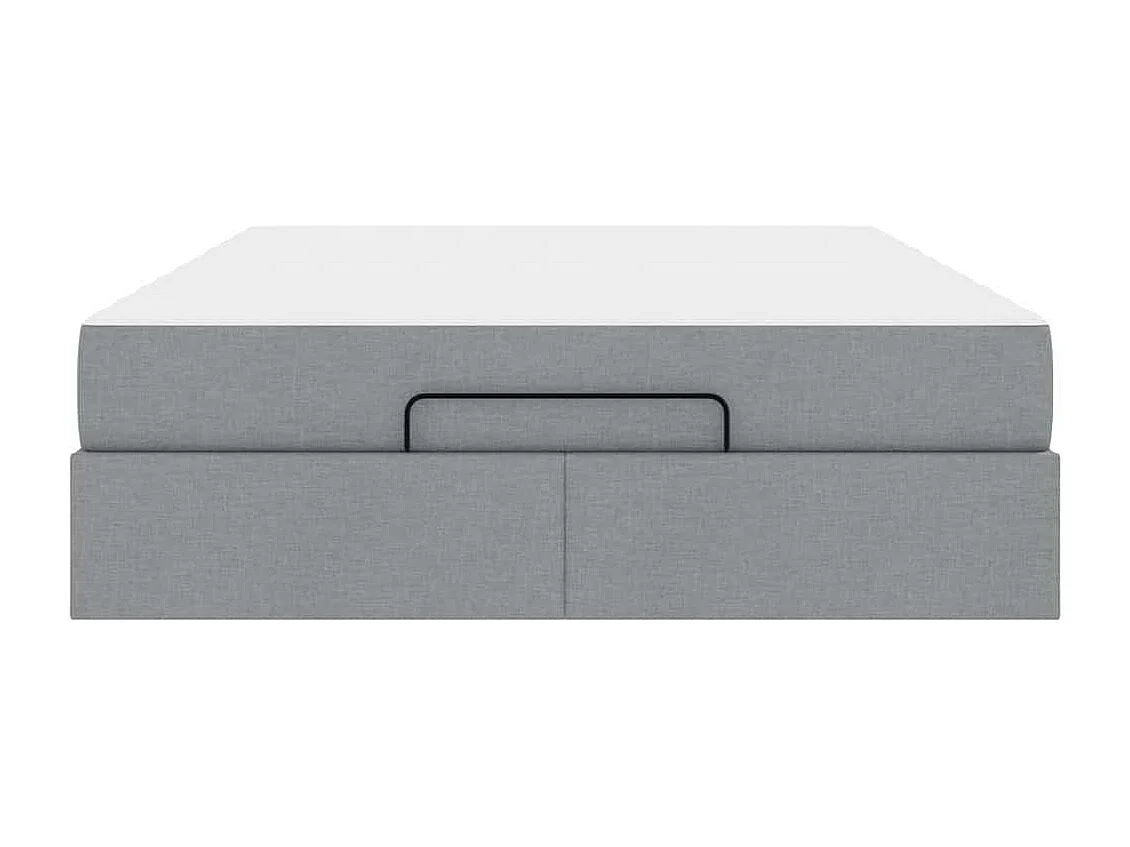Cadre de lit avec stockage Gris clair 160 x 200 cm tissu
