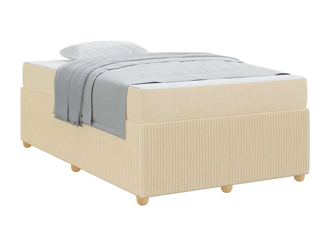 Estrutura de cama com colchão Creme 120 x 190 cm tecido