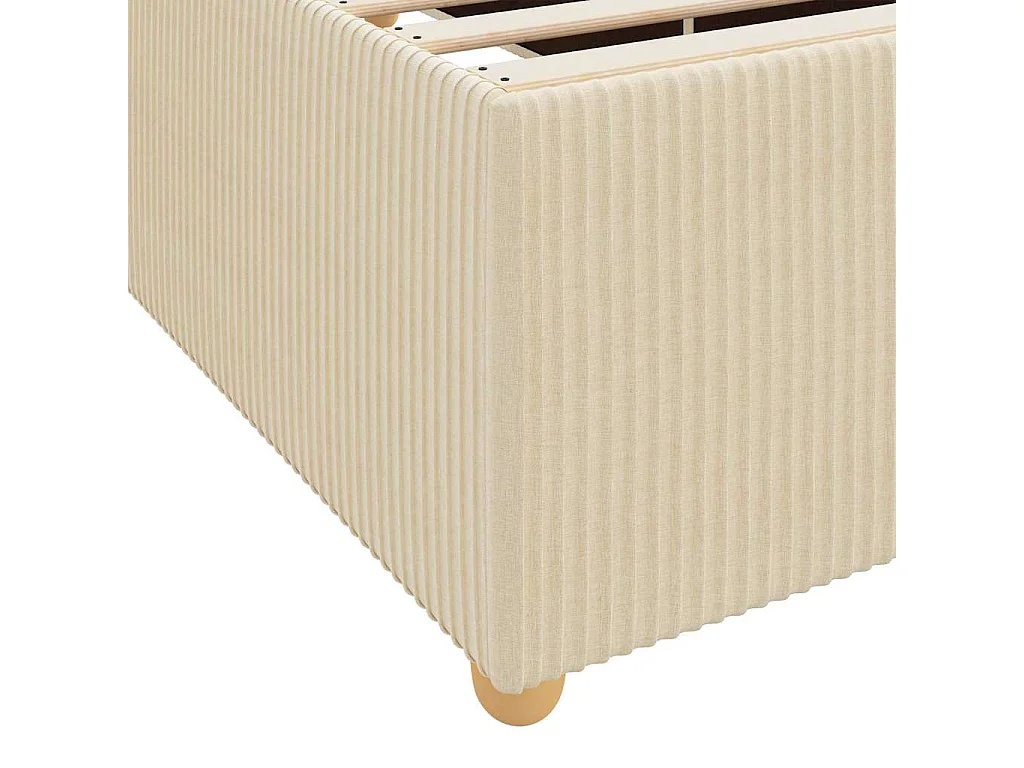 Estrutura de cama com colchão Creme 120 x 190 cm tecido