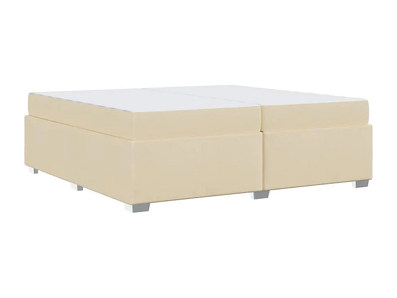 Cadre de lit Crème 200 x 200 cm tissu