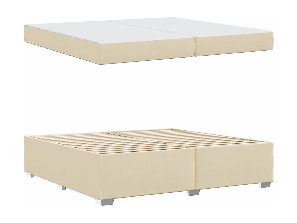 Cadre de lit Crème 200 x 200 cm tissu