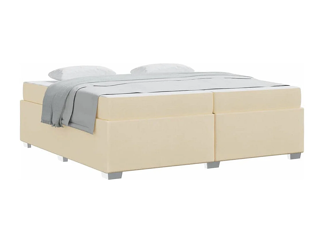 Cadre de lit Crème 200 x 200 cm tissu