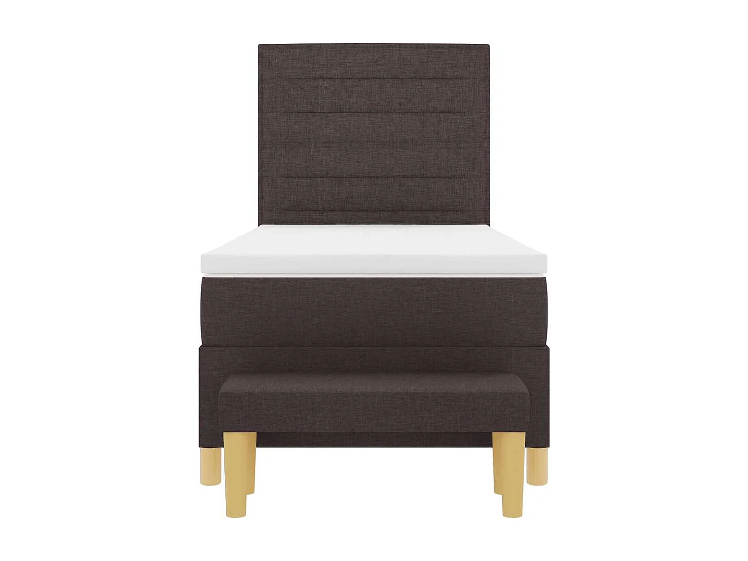 Cama tipo Box Spring con colchón Marrón oscuro 80 x 200 cm tela