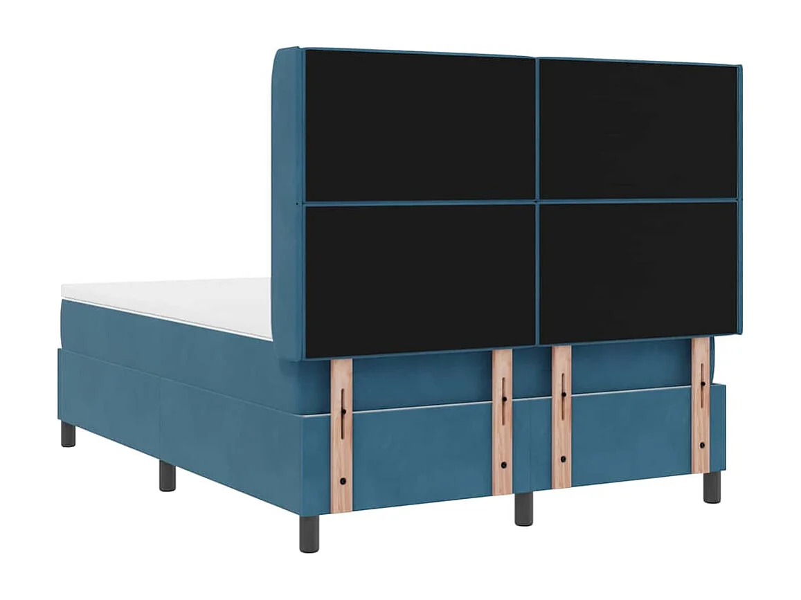 Cadre de lit avec tête de lit Bleu 160 x 200 cm Velours