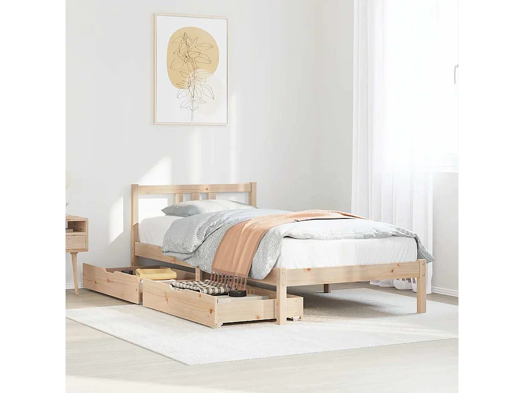 Bedframe zonder matras massief grenenhout 90x190 cm