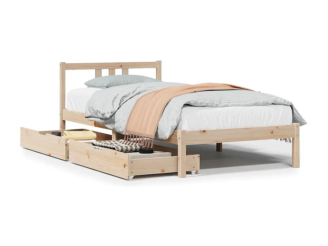 Bedframe zonder matras massief grenenhout 90x190 cm