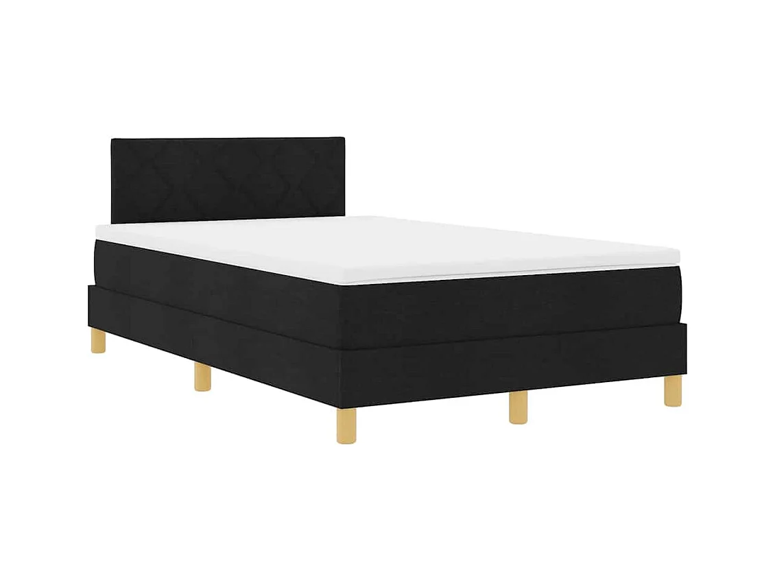 Cadre de lit avec matelas Noir 120 x 190 cm tissu