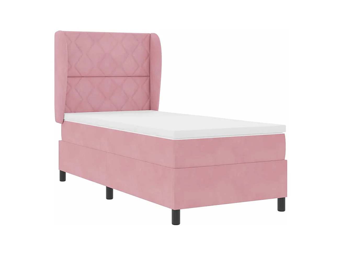 Cadre de lit avec matelas Rose 100 x 200 cm Velours