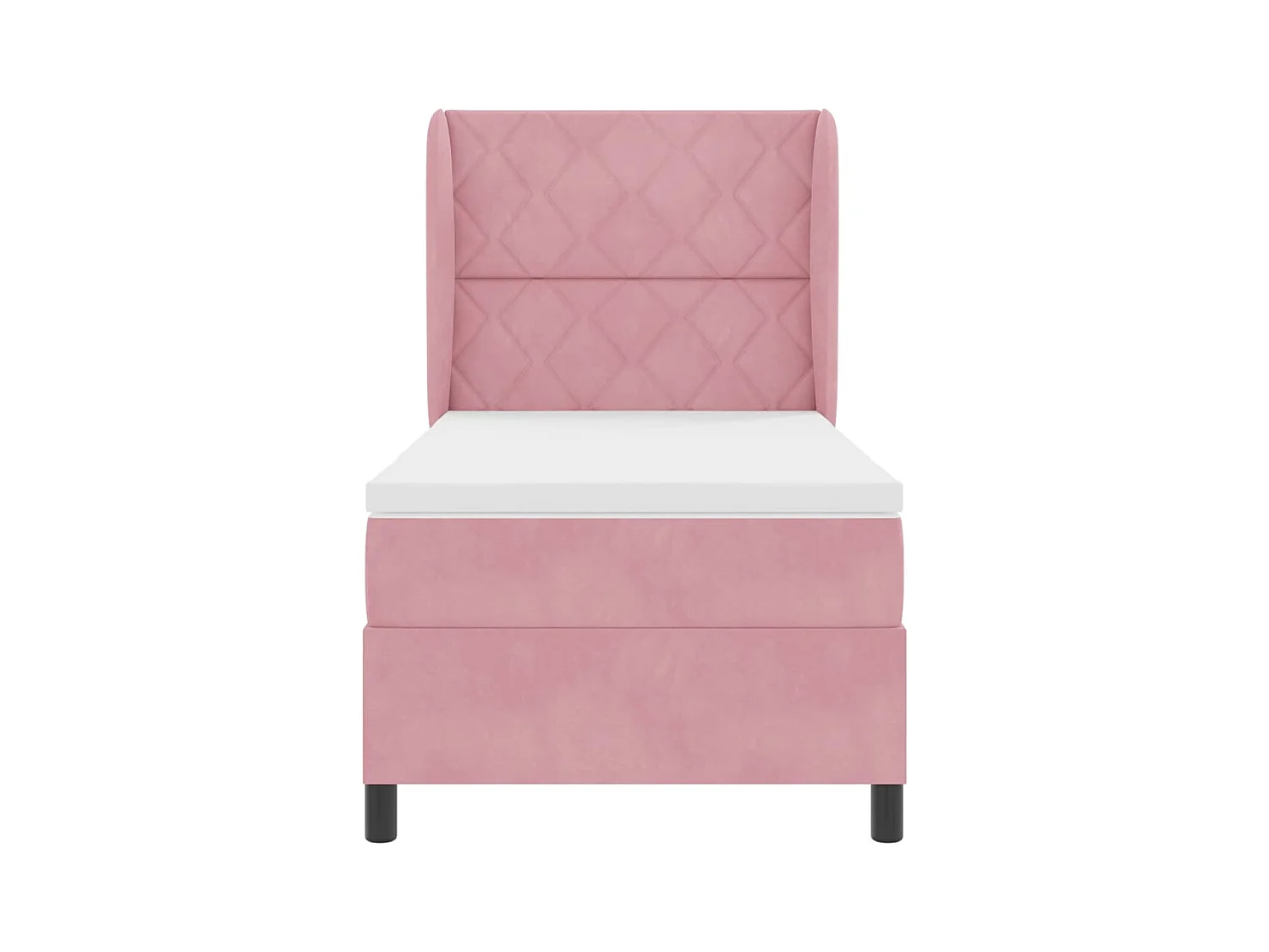 Cadre de lit avec matelas Rose 100 x 200 cm Velours