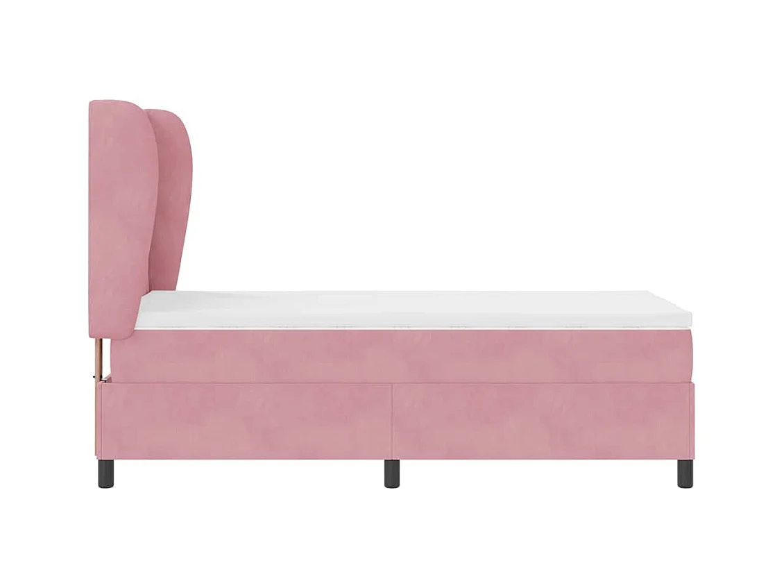 Cadre de lit avec matelas Rose 100 x 200 cm Velours