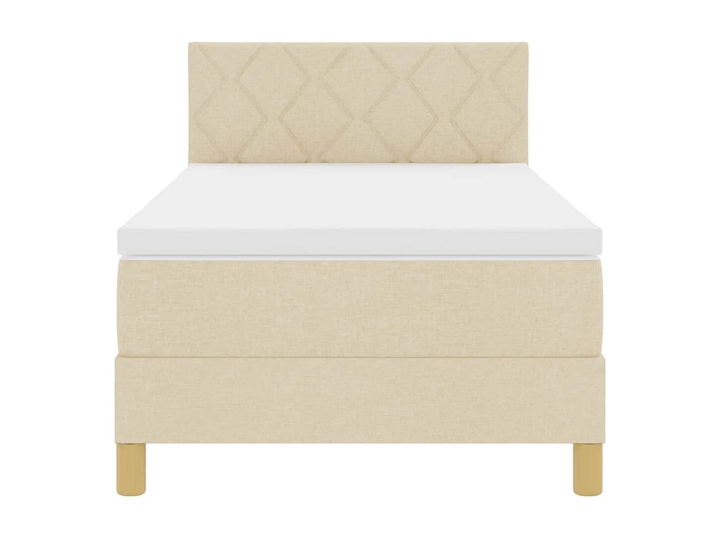 Boxspringbed met matras met matras Crème 100 x 200 cm Stof