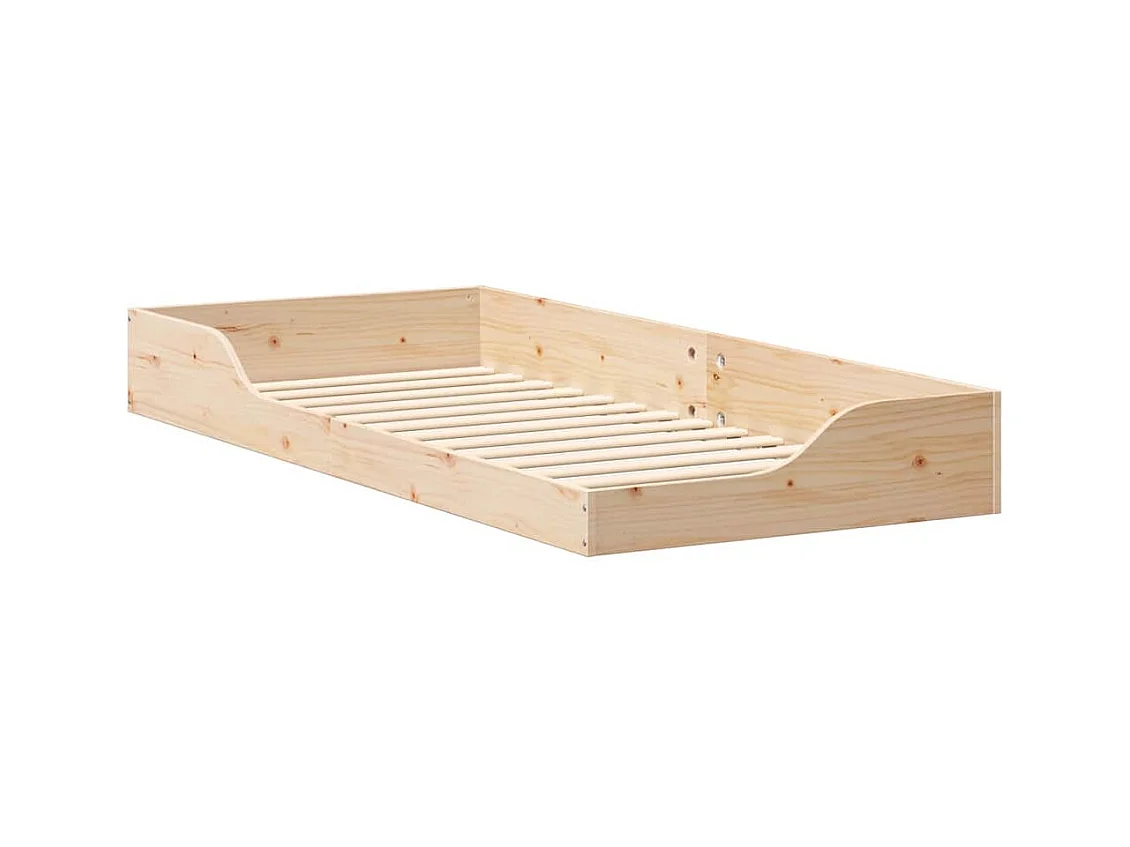 Cadre de lit surélevé Marron 100 x 210 cm Bois massif en pin