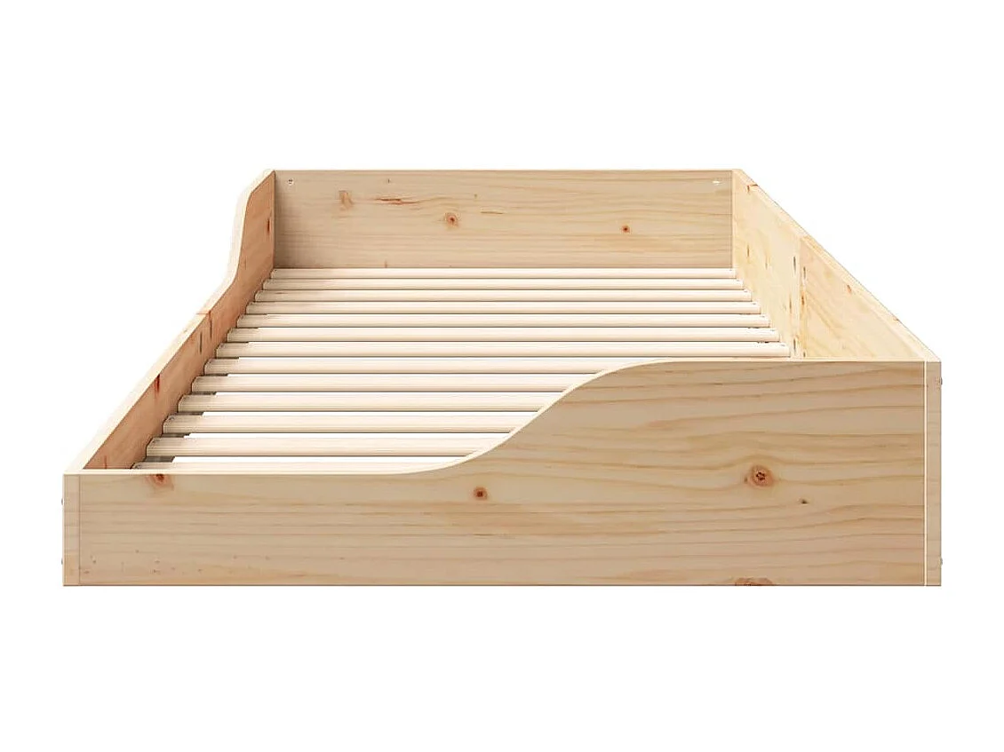 Cadre de lit surélevé Marron 100 x 210 cm Bois massif en pin