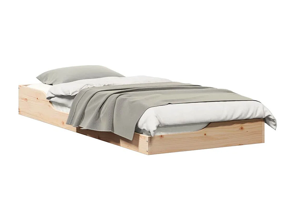 Cadre de lit surélevé Marron 100 x 210 cm Bois massif en pin