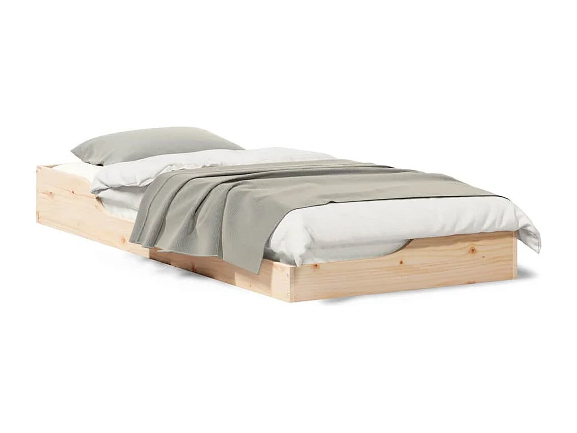 Cadre de lit surélevé Marron 100 x 210 cm Bois massif en pin