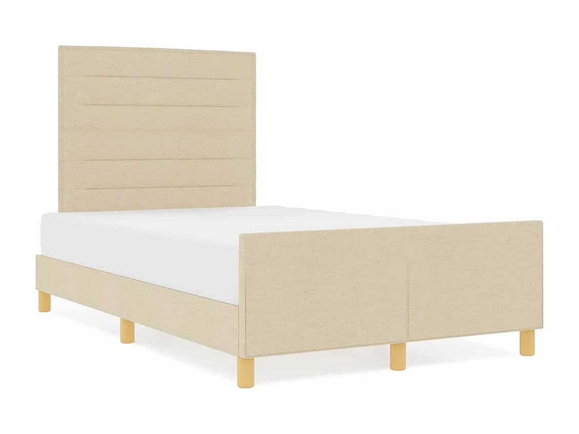 Estructura de cama con cabecera Crema 120 x 190 cm tela