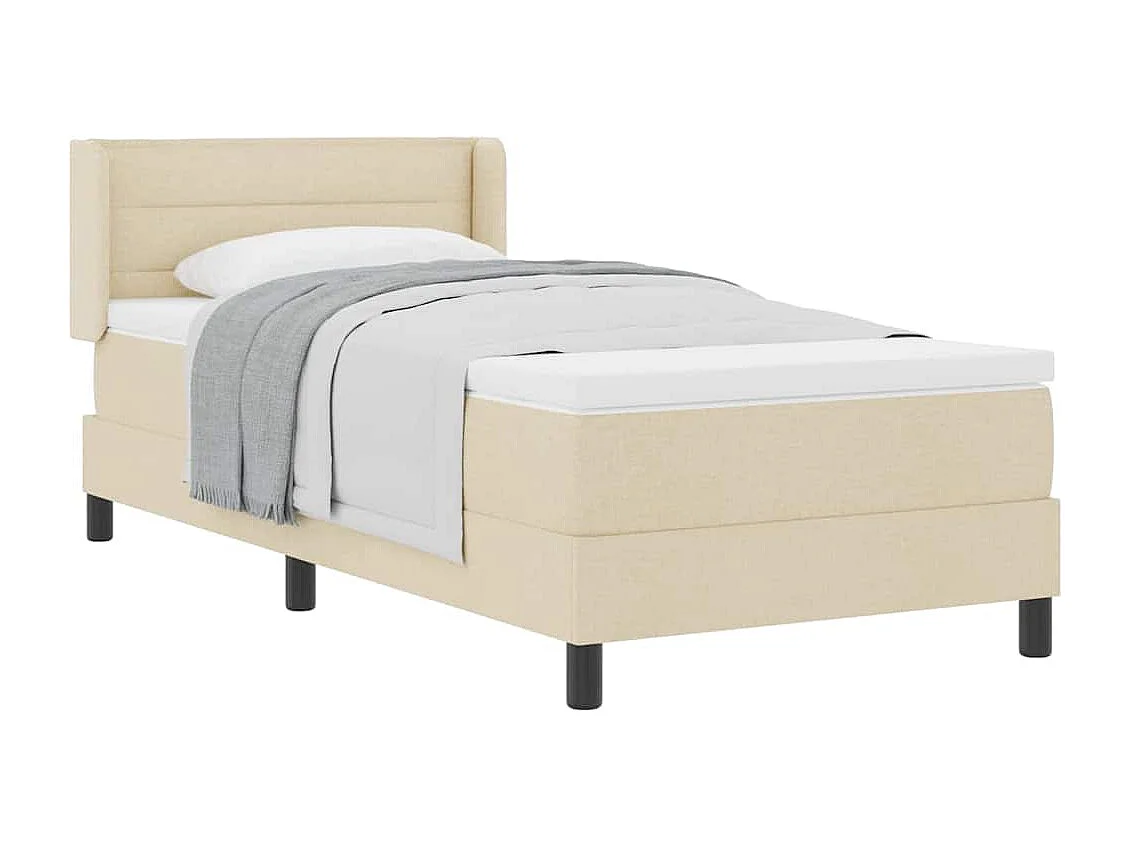 Cama box spring con colchón con colchón Crema 90 x 200 cm