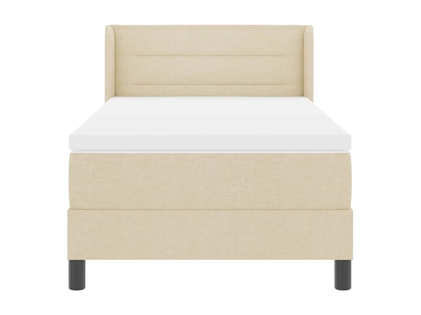 Cama box spring con colchón con colchón Crema 90 x 200 cm