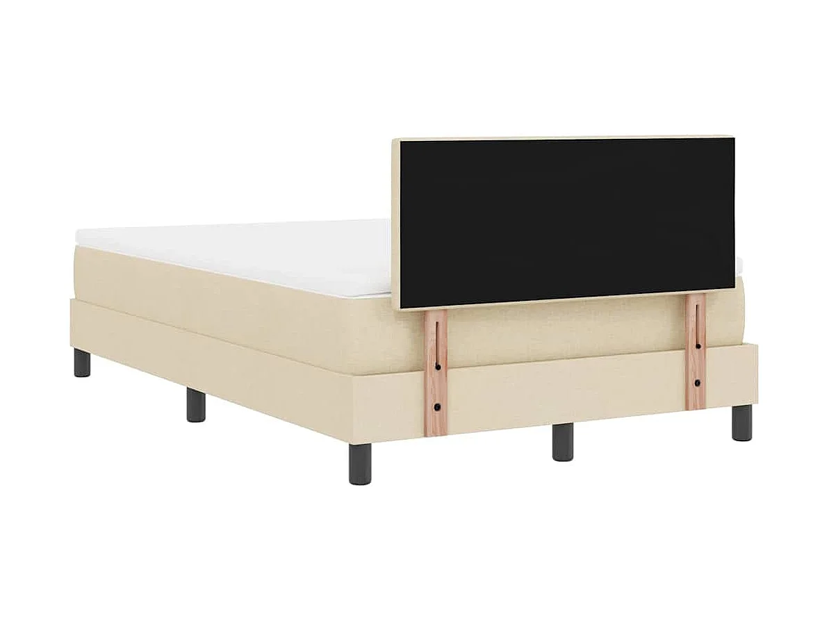 Cadre de lit avec matelas Crème 120 x 200 cm tissu