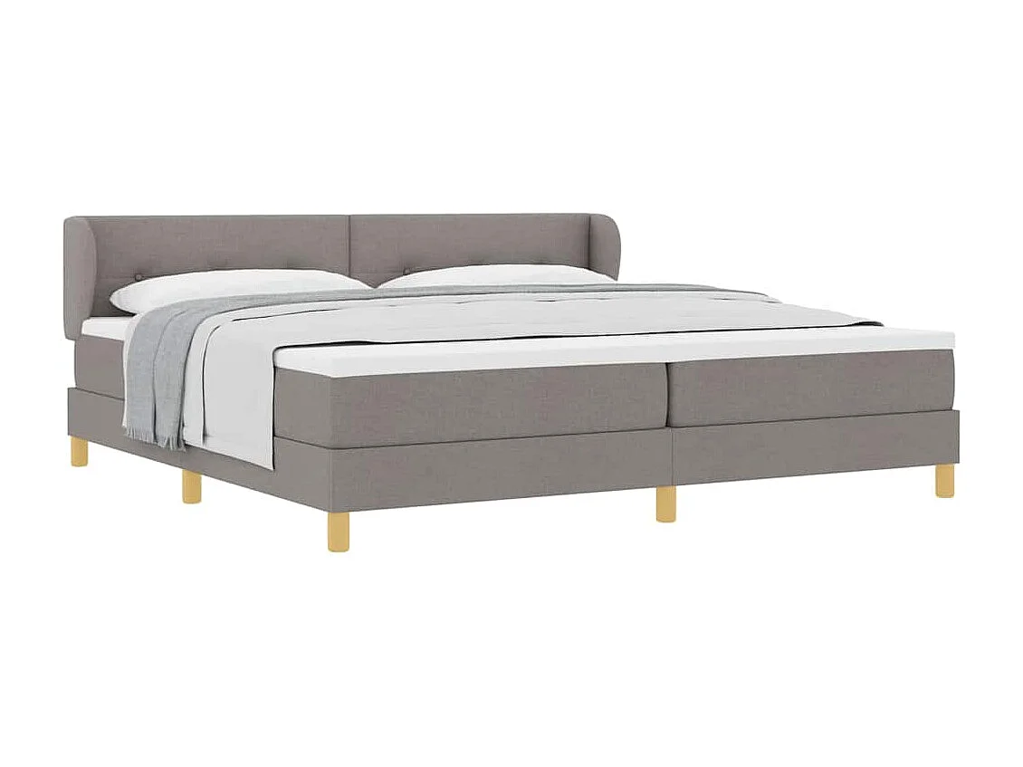 Cadre de lit avec Matelas Crème 90x200 cm Tissu Taupe