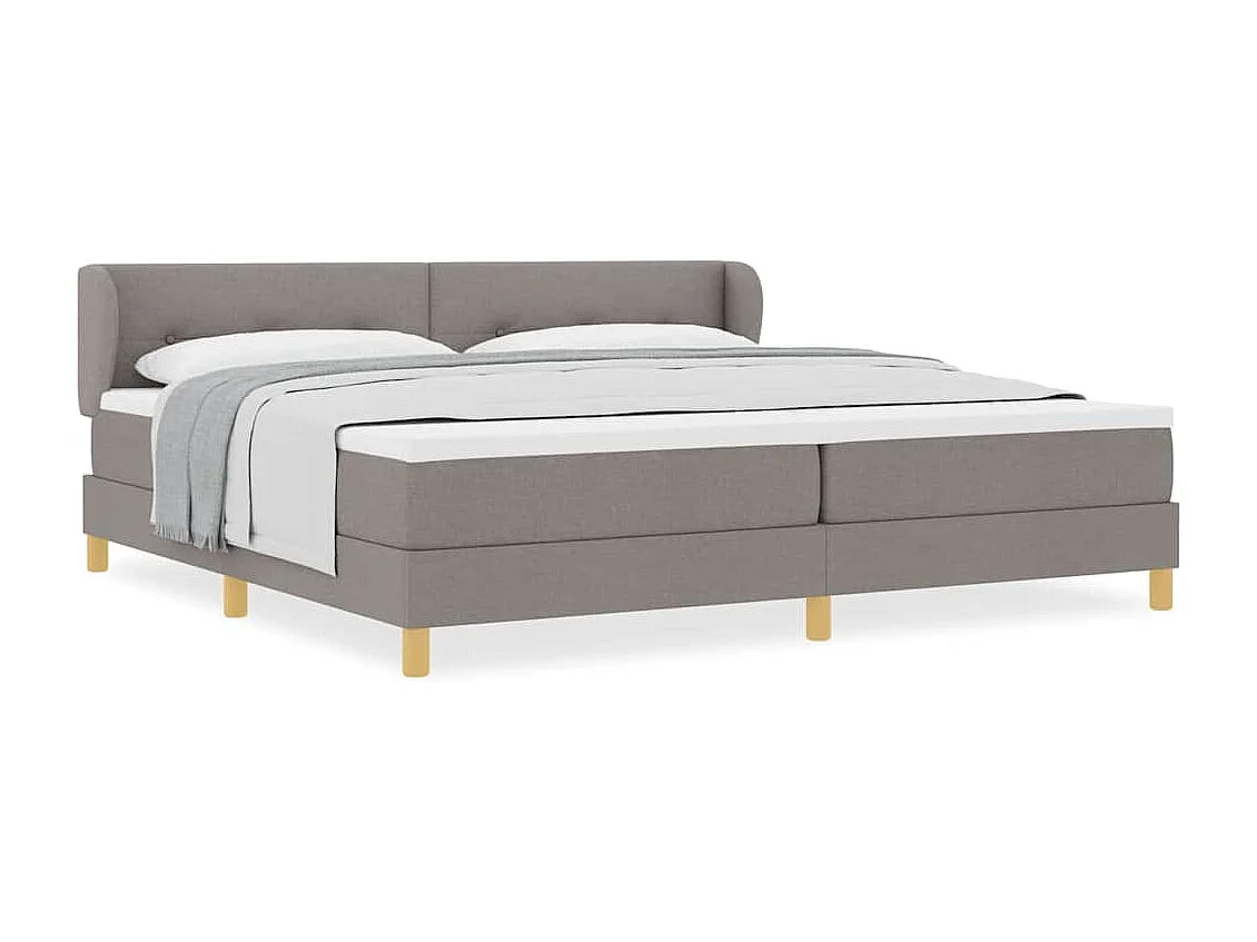 Cadre de lit avec Matelas Crème 90x200 cm Tissu Taupe