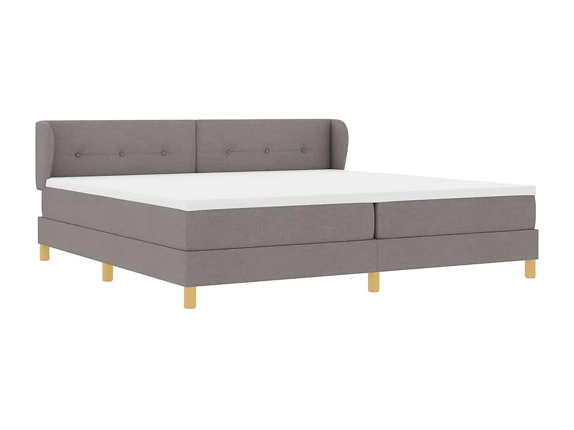 Cadre de lit avec Matelas Crème 90x200 cm Tissu Taupe