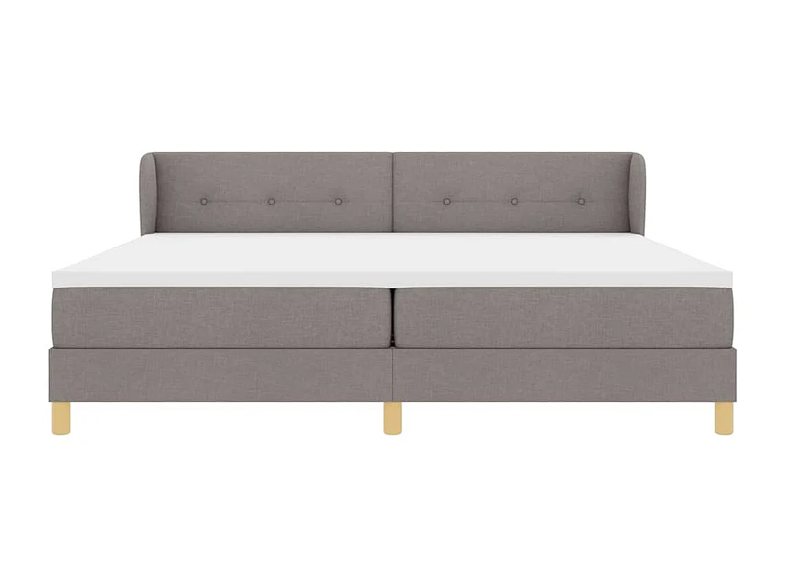 Cadre de lit avec Matelas Crème 90x200 cm Tissu Taupe