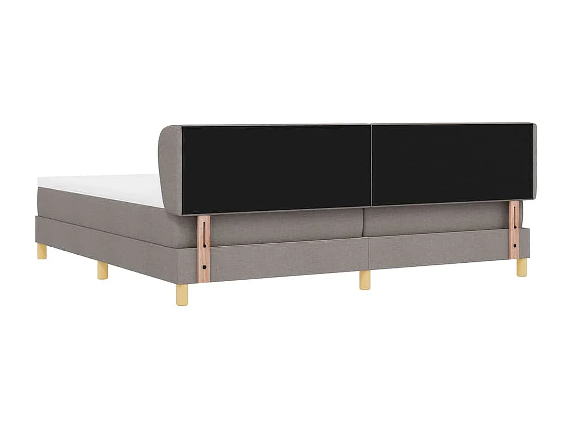 Cadre de lit avec Matelas Crème 90x200 cm Tissu Taupe