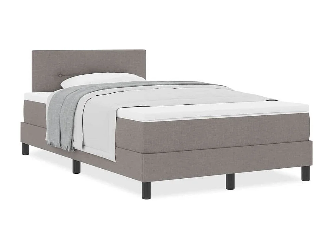 Cama box spring con colchón con colchón Taupé 120 x 200 cm tela