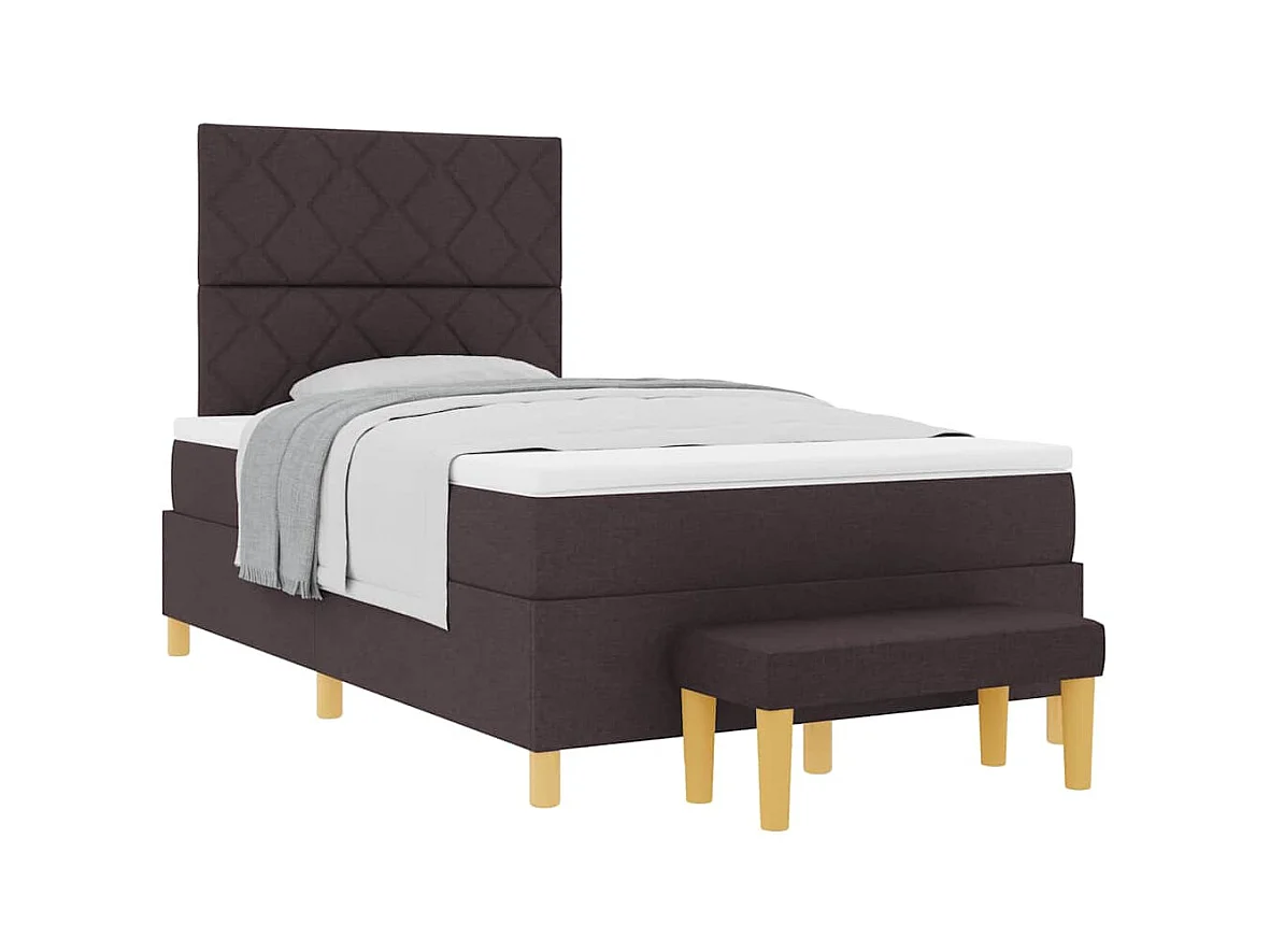 Boxspring bed met matras Donkerbruin 120 x 190 cm Stof