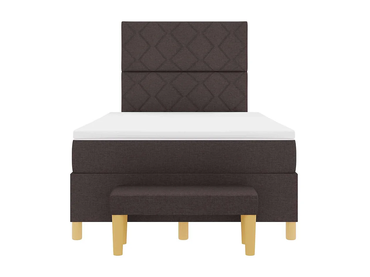 Cama tipo Box Spring Marrón oscuro 120 x 190 cm tela