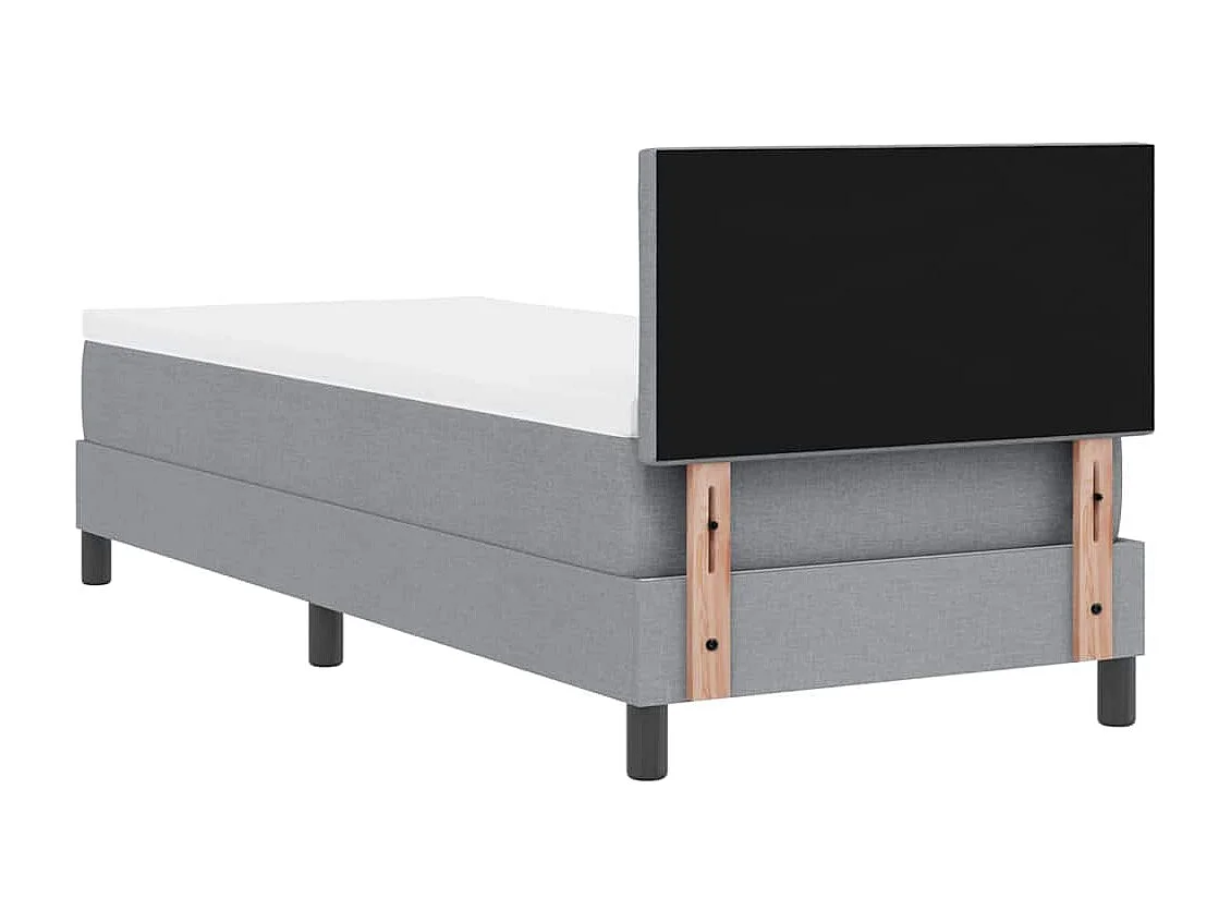 Cadre de lit avec matelas Gris clair 80 x 200 cm tissu