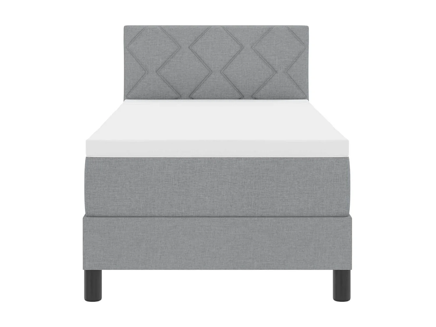 Cadre de lit avec matelas Gris clair 80 x 200 cm tissu