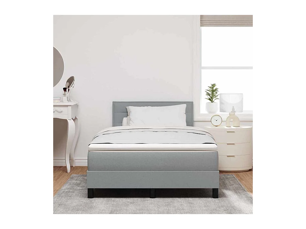 Boxspringbed met matras met matras Lichtgrijs 120 x 190 cm Stof