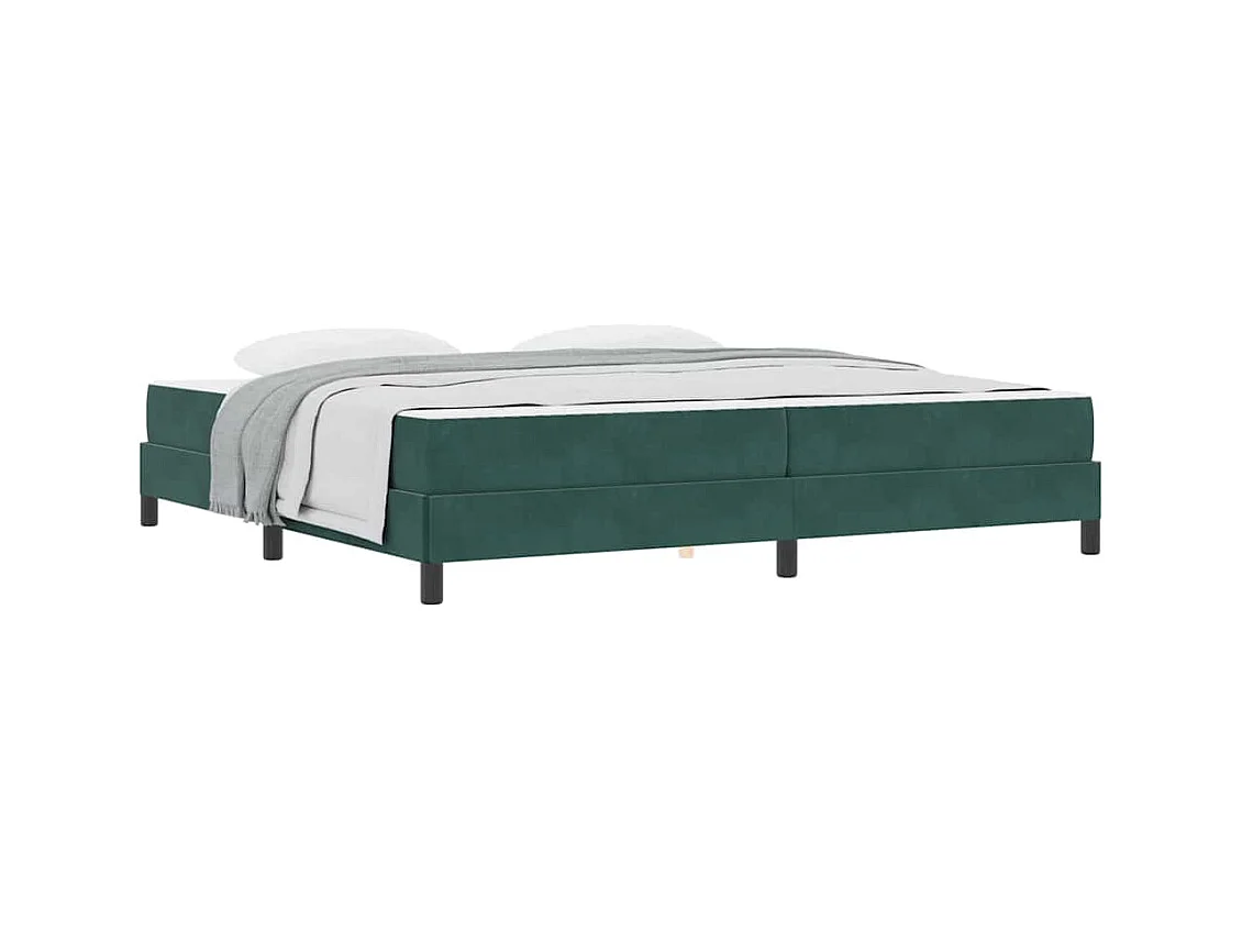 Cama box spring con colchón Verde oscuro 200 x 200 cm