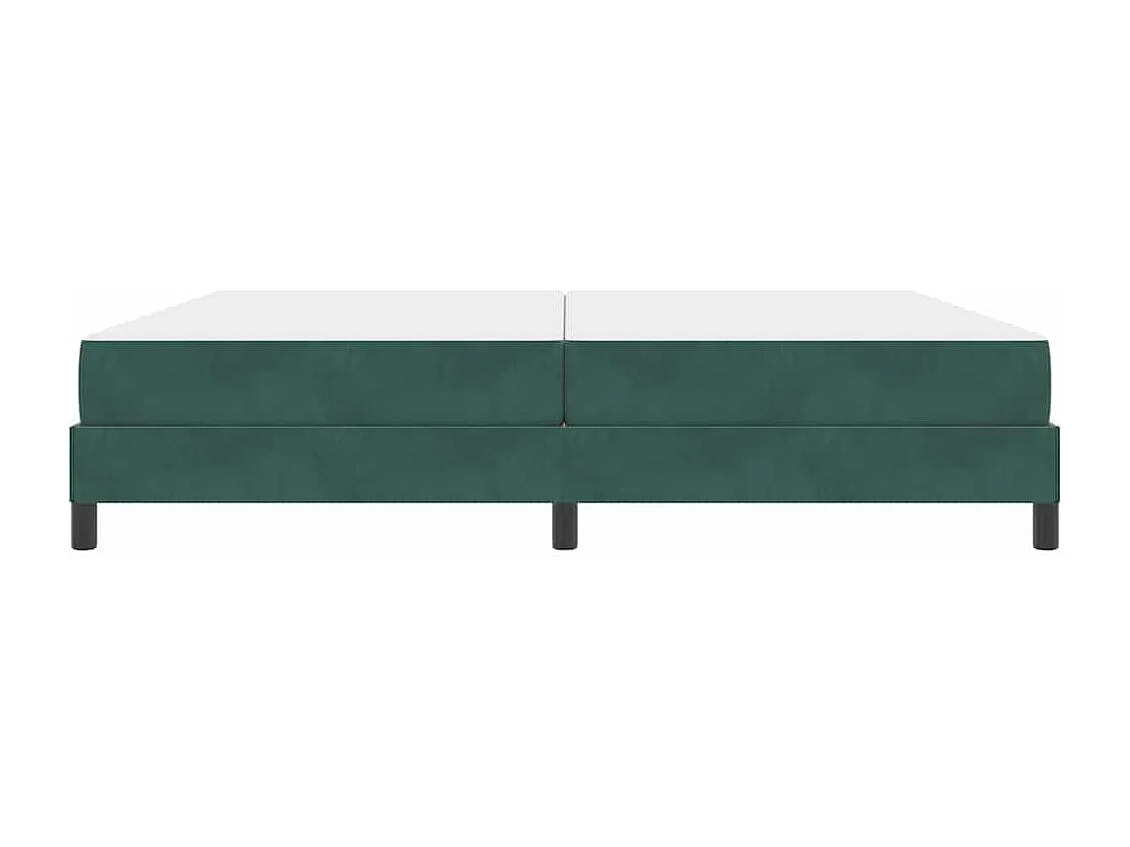 Cadre de lit avec matelas Vert foncé 200 x 200 cm Velours