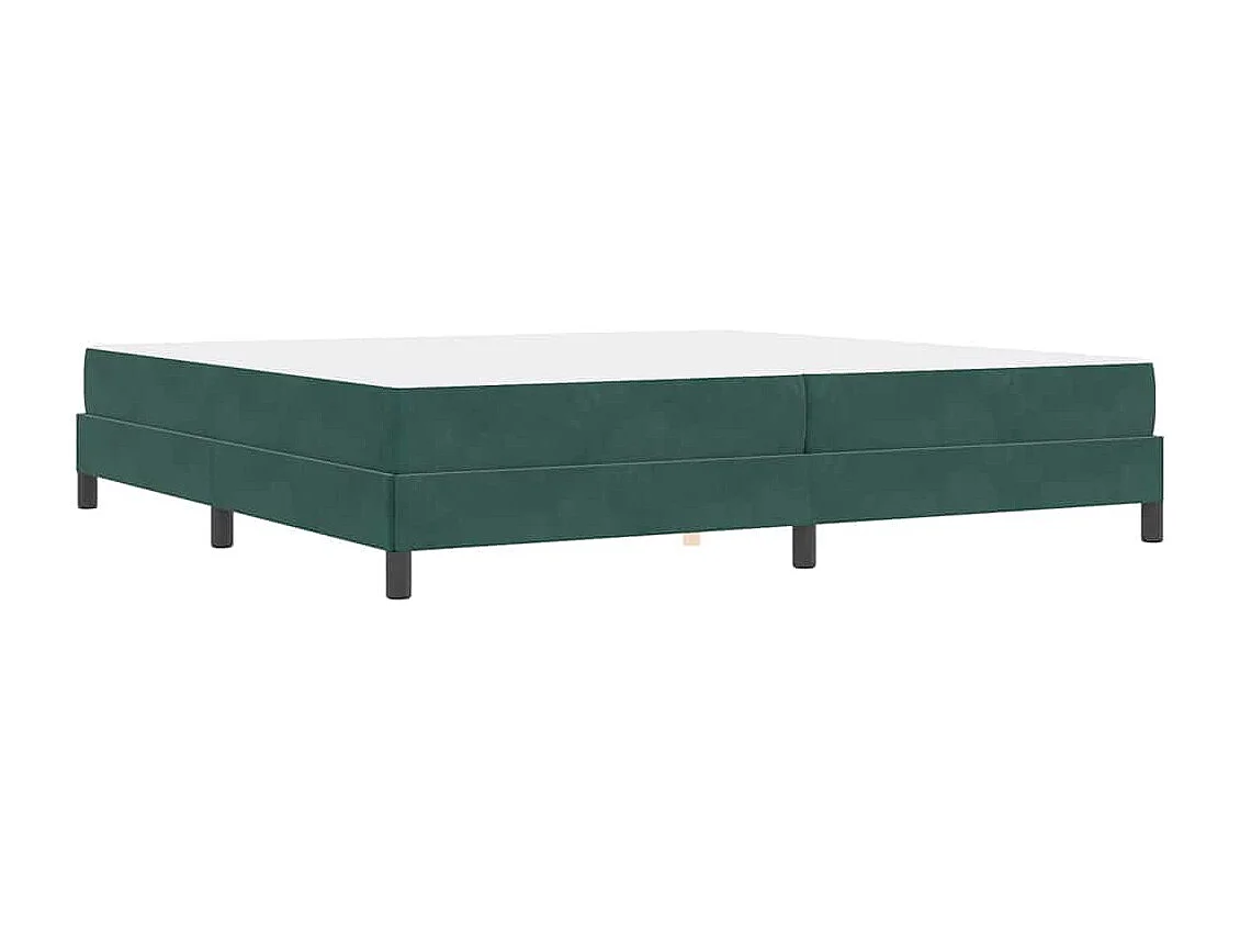 Cadre de lit avec matelas Vert foncé 200 x 200 cm Velours