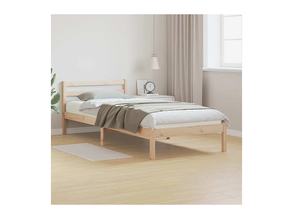 Cadre de lit Marron 220 x 90 cm Bois massif en pin