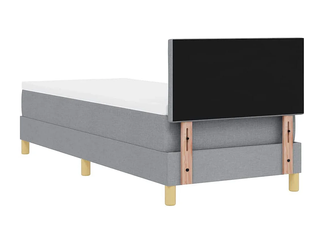 Cadre de lit avec matelas Gris clair 80 x 200 cm tissu