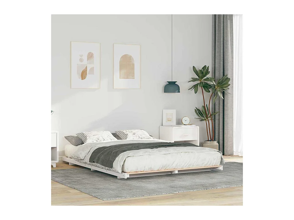 Estrutura de cama de chão Branco 150 x 200 cm