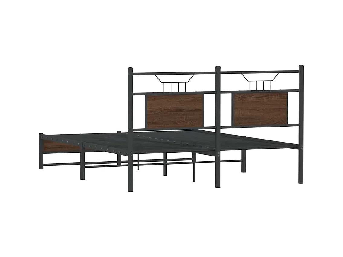 Cadre de lit sans matelas chêne marron 137x190 cm