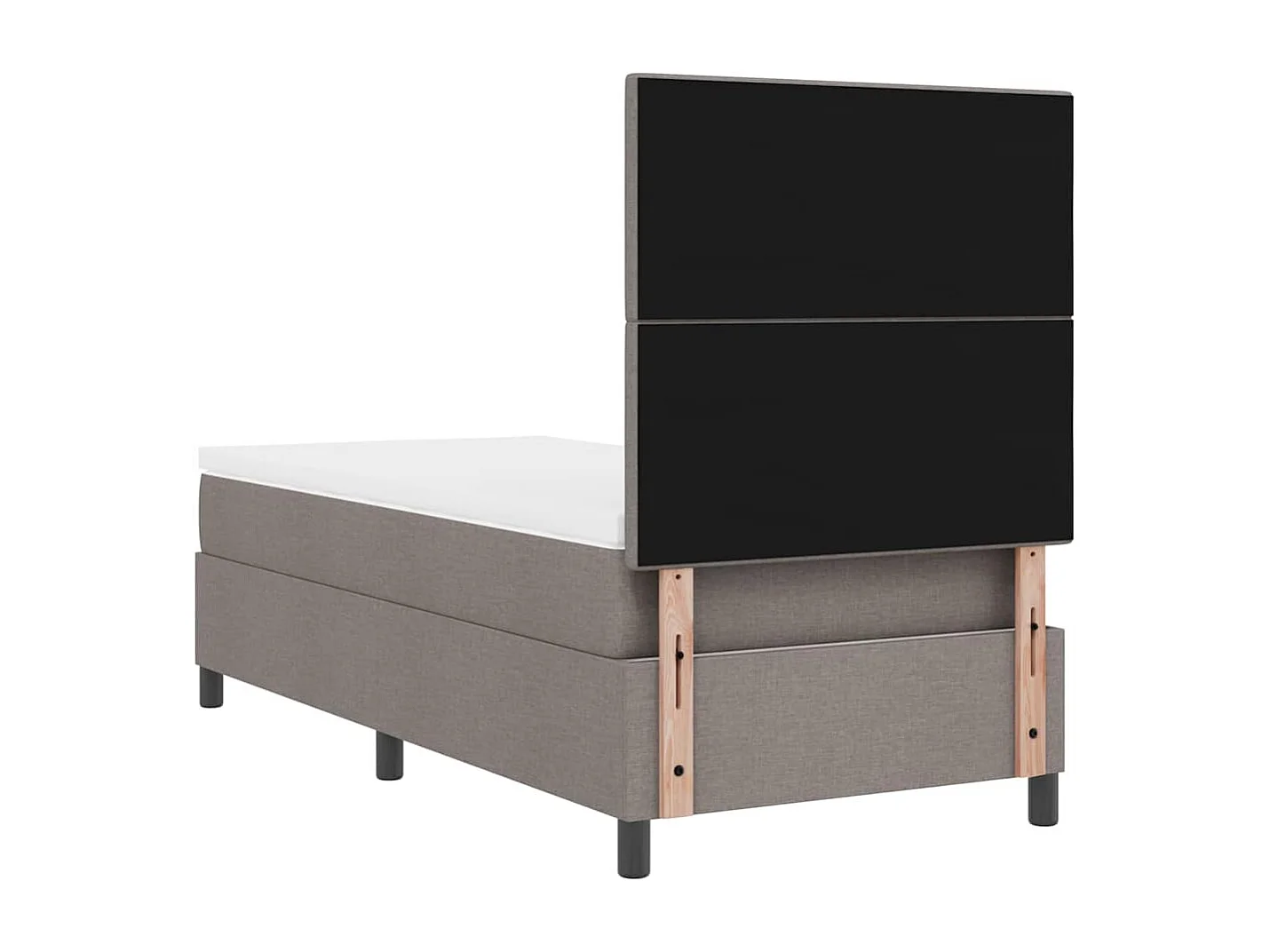 Cama tipo Box Spring con colchón Taupé 100 x 200 cm tela