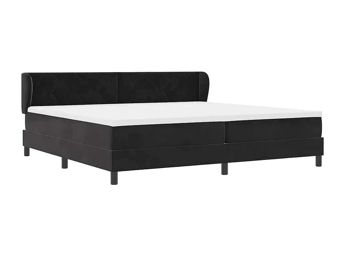 Boxspringbed met Matras Donkergrijs 80x200 cm Fluweel Zwart