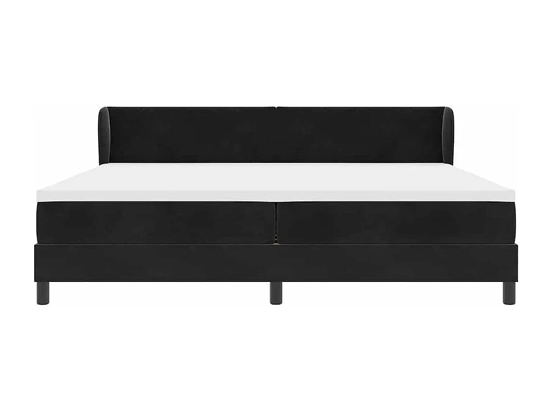 Boxspringbed met Matras Donkergrijs 80x200 cm Fluweel Zwart