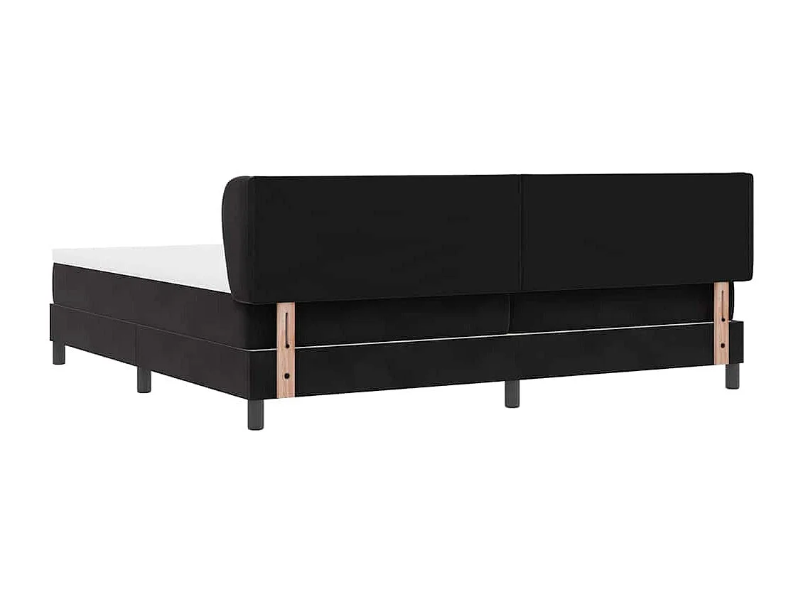 Boxspringbed met Matras Donkergrijs 80x200 cm Fluweel Zwart