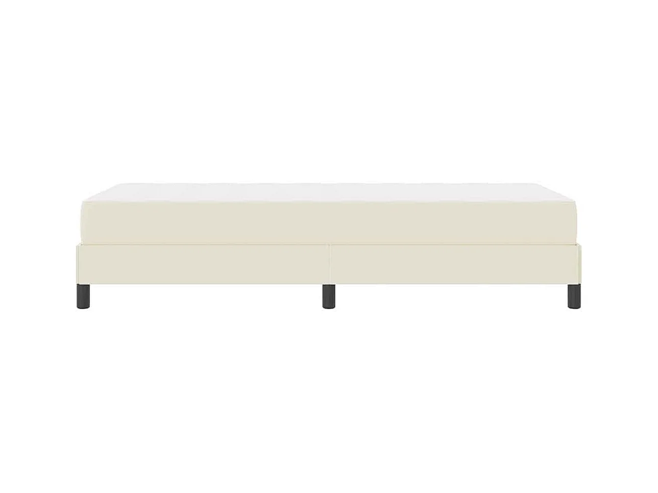 Cadre de lit avec matelas Crème 100 x 200 cm Faux cuir