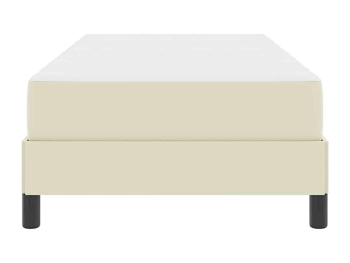 Cadre de lit avec matelas Crème 100 x 200 cm Faux cuir