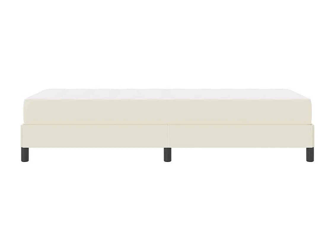Cadre de lit avec matelas Crème 100 x 200 cm Faux cuir
