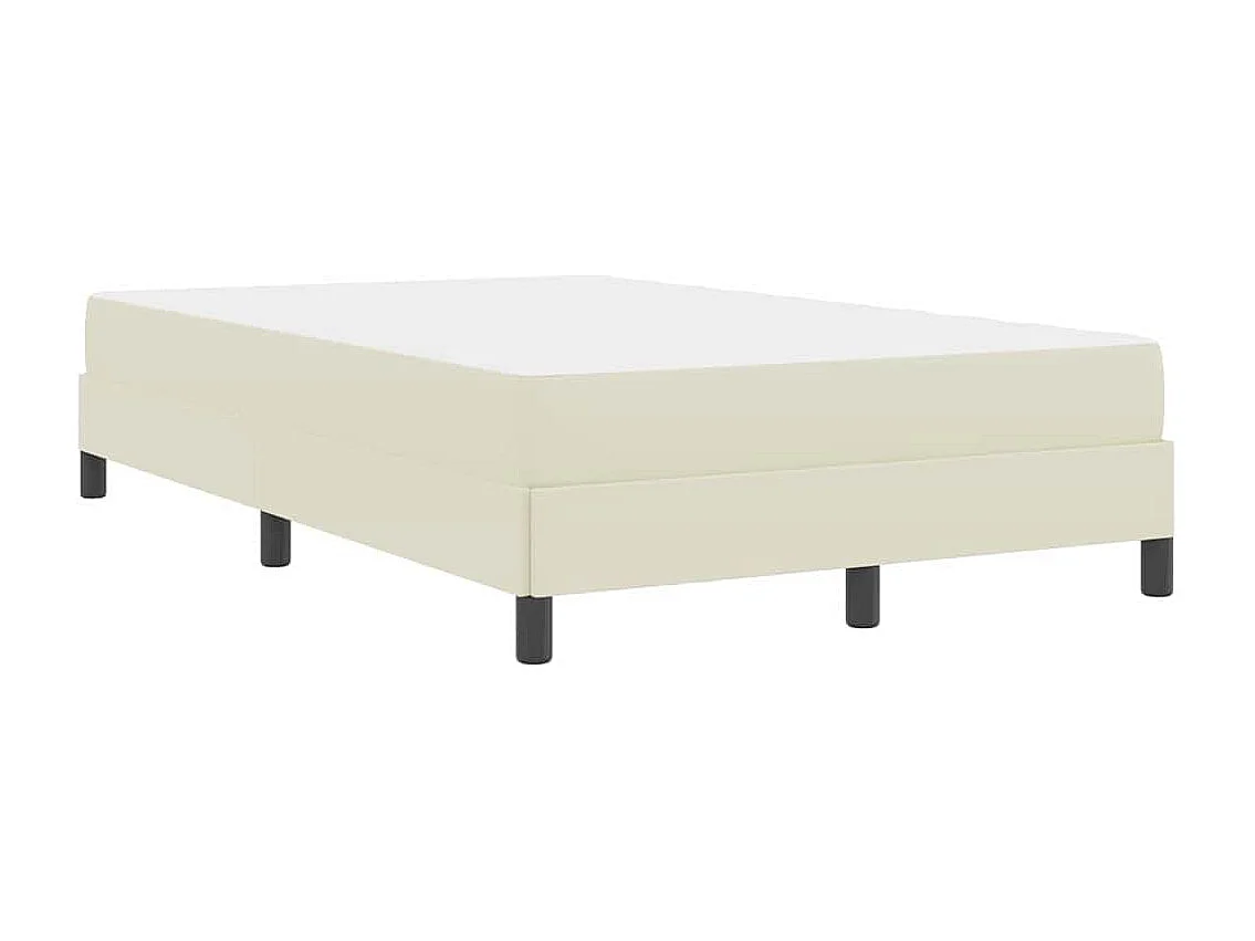 Cadre de lit avec matelas Crème 100 x 200 cm Faux cuir